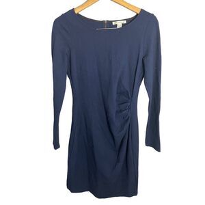 Kenneth Cole Long Sleeve Navy Blue Dress Exposed Zip Back Size 8 NWOT